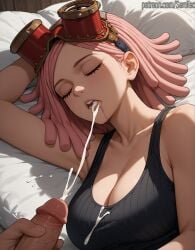 1female 1girls 2d ai_generated asleep boku_no_hero_academia closed_eyes cum cum_in_mouth cum_on_breasts cumshot cumshot_in_mouth detailed_female dreadlocks female girl goggles_on_head hi_res high_resolution highres jerking jerking_off jerkingoff male_masturbation masturbation mei_hatsume muscular muscular_female my_hero_academia pink_hair pony_diffusion_xltasy serotec sleep_molestation sleeping somnophilia straight tanktop