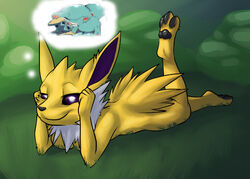 anonomoussoumonona anus dream eeveelution female jolteon merger merger_post nintendo pokémon_(species) pokemon pussy vaporeon video_games