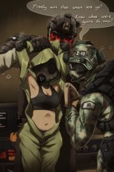 1girl2boys 2boys1girl call_of_duty ellixxr femsub horangi imminent_penetration imminent_rape imminent_sex original_character rape undressing undressing_another warzone