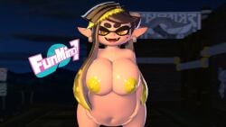 1girls 3d belly big_belly big_boobs big_breasts black_hair boobs breasts callie_(alterna) callie_(splatoon) colored_nipples earrings funmina golden_eyes hands_on_belly inkling inkling_girl pregnant pregnant_belly pregnant_female splatoon tentacle tentacle_hair yellow_hair