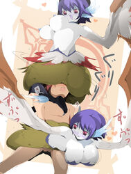 1boy 2girls asbel_lhant ass assertive avian blush boy_rape breasts character_request facesitting feathers female female_on_top female_rapist femdom from_above group group_sex happy_sex harpy hi_res looking_back male male_rape_victim malesub monster_girl monster_on_male nipples non-human_rapist nude rape red_eyes reverse_cowgirl_position reverse_rape reverse_spitroast sex sitting sitting_on_person straddle straight tales_of_(series) tales_of_graces thighs threesome wings zinger_(excess_m)