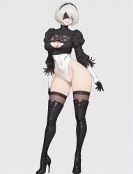 ai_generated full_body high_heel_boots nier:_automata shu thighs yorha_2b