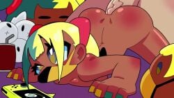 1boy 1girls all_fours anal anal_insertion anal_sex animated anus ass ass_up blue_nails bouncing_ass canari_(pokemon) canary_(pokemon) chocolatepete0 dark-skinned_female dark_skin facemask female kyouya_(pokemon) looking_at_penis looking_pleasured male male/female mask mouth_mask mp4 nail_polish nintendo no_sound nude offscreen_male paxton_(pokemon) pokemon pokemon_legends:_z-a rotom_phone tagme top-down_bottom-up two-tone_hair vanilla-pete video yellow_nails