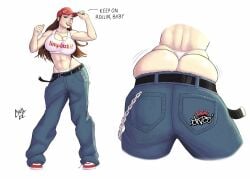 big_ass big_breasts clothed_female jeans limp_bizkit nu_metal original_character tank_top thong