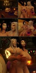 1boy 1girls 3d big_breasts black_hair blizzard_entertainment blonde_hair blood_elf breasts christmas comic comic_page dialogue female groping groping_breasts jadisara_firesong kalec_sunwhisper light-skinned_female light-skinned_male light_skin male mr_sunwhisper navel_piercing nipple_piercing nipple_rings original_character sex thick_thighs vaginal_penetration vaginal_sex voluptuous voluptuous_female warcraft wide_hips winter_veil world_of_warcraft