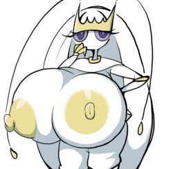 1girls 3_fingers alien antennae anthro areolae armpits big_ass big_nipples breasts eyelashes female female_only hand_on_hips huge_breasts hyper hyper_breasts insect looking_at_viewer nintendo nipples nude petronoise pheromosa pokemon pokemon_(species) pokemon_sm purple_eyes solo source_request thick_thighs white_background white_skin wide_hips yellow_skin