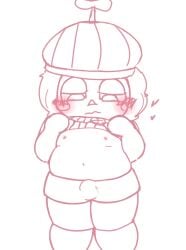 balloon_boy_(fnaf) boy chibi chubby_male cute large_thighs nipples overweight stockings tummy