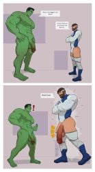 2025 2boys bara big_penis comic digital_media_(artwork) fantastic_four gay green_body growth hulk hulk_(marvel_rivals) hulk_(series) male_only marvel marvel_rivals mr_fantastic mr_fantastic_(marvel_rivals) muscular muscular_male naked naked_male penis reed_richards virvidal yaoi