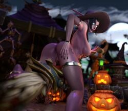 1girls 3d anus athletic athletic_female barbell_piercing big_ass big_breasts blizzard_entertainment blue_hair female female_only fishnets halloween huge_breasts laliril mrtaxman night_elf nipple_piercing pubic_hair purple_skin pussy solo spread_legs stockings thick_thighs voluptuous voluptuous_female warcraft wide_hips witch_hat world_of_warcraft