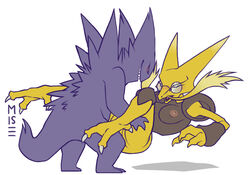 alakazam blush breasts closed_eyes eyewear female floating gengar glasses male misericorde nintendo nipples open_mouth penetration plain_background pokémon_(species) pokemon sex smile spikes spread_legs spreading standing straight video_games white_background