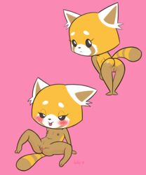 1girls 2018 aggressive_retsuko aggretsuko animal_ears anus arm_support artist_name ass barefoot black_sclera blush dated female female_only flat_chest from_behind full_body furry half-closed_eyes highres jobbythehong leaning_forward looking_back multiple_views nipples no_humans nude panda_ears paws pink_background presenting pussy retsuko sanrio signature simple_background sitting solo solo_female spread_legs straight_hair tail tongue tongue_out uncensored white_eyes