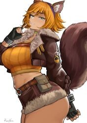 animal_ears ass breasts buckteeth doreen_green fluffy_tail fully_clothed kalennoir marvel marvel_comics marvel_rivals seductive seductive_look seductive_smile squinted_eyes squirrel_girl_(marvel) squirrel_girl_(marvel_rivals) tail tummy tummy_bulge