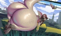 1girls ass ass bottomless butt_crack checkered checkered_clothes creature cute cute_face deadlock exposed eyes eyes_half_closed eyes_half_open female female female_only flying gargoyle girl hyper hyper_ass hyper_butt ivy_(deadlock) newsboy_cap valve valve_(company) wings
