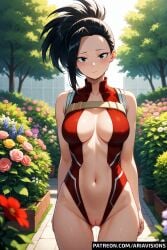 ai_generated ariavisions black_eyes black_hair innie_pussy momo_yaoyorozu my_hero_academia nude pussy pussy_juice