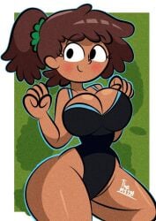 amphibia amphibia_(finale) anne_boonchuy big_breasts diego_mejia female one-piece_swimsuit solo swimsuit tagme thai