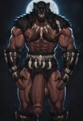 ai_generated big_penis black_panther black_panther_(marvel_rivals) brown-skinned_male brown_body brown_hands brown_legs brown_penis brown_skin dark-skinned_male dripping_precum male_only marvel marvel_rivals precum