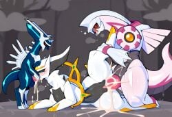 2025 ai_generated arceus blush bodily_fluids cum cum_in_pussy cum_inside cum_through duo excessive_cum excessive_genital_fluids female feral generation_3_pokemon generation_4_pokemon genital_fluids genitals group heart hellsonger hi_res legendary_pokemon male male/female male_penetrating nintendo open_mouth penetration penile penile_penetration penis plant pokemon pokemon_(species) pussy red_eyes saliva sex size_difference tongue tongue_out tree vaginal_penetration vaginal_penetration