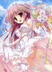 dress mitsui_mana nopan photoshop pussy skirt_lift stockings thighhighs uncensored wedding_dress