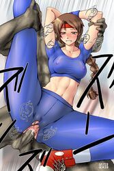 anal ankle_socks anklehighs arikawa arms_up art_of_fighting blush braid erect_nipples female human king_of_fighters male pubic_hair pussy see-through sex sheer single_braid sneakers snk socks spread_legs straight torn_clothes uncensored white_socks yuri_sakazaki