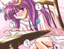 blush braid breath crescent female female_only hat human long_hair lowres masturbation oekaki patchouli_knowledge purple_eyes purple_hair reverse_noise solo touhou yamu_(reverse_noise)