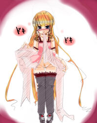 bandaid blonde_hair blue_eyes doll_joints long_hair rozen_maiden shinku