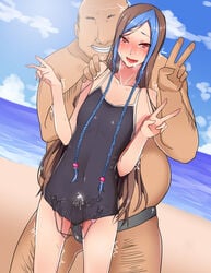 2boys age_difference ahe_gao alternate_version anal anal_insertion anal_object_insertion anal_vibrator androgynous beach blue_hair blush body_hair braid braided_hair brown_hair bulge color crossdressing cum cum_in_clothes cum_on_body cum_on_lower_body cum_through_clothes cum_while_penetrated dek double_v ejaculation erection erection_under_clothes fat_man femboy feminine_male fucked_into_submission fucked_senseless fucked_silly handsfree_ejaculation highres human king_of_fighters long_hair looking_at_viewer male male_only mind_break multicolored_hair multiple_boys object_insertion old old_man one-piece_swimsuit open_mouth peace_sign penis penis_in_swimsuit rape red_eyes sex_toy shion_(kof) size_difference sky smile snk sweat swimsuit tear toy trap ugly_bastard ugly_man v vibrator yaoi