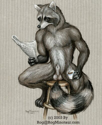 2003 male male_only newspaper penis raccoon rog_minotaur