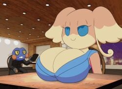 1boy 1girls 2023 2025 animated anthro anthro_only anthrofied audino bare_shoulders between_breasts black_eyelashes blue_eyes bouncing_breasts breast_jiggle breasts breasts_on_table calling cleavage clothed clothing convenient_breasts croagunk digging_into_breast digital_drawing_(artwork) digital_media_(artwork) edit eyebrows eyelashes female hi_res holding_object holding_phone huge_breasts indoors jiggling_breasts large_breasts longer_than_10_seconds male nintendo no_bra oblivious on_phone pokémon_(species) pokemon pokemon_(species) pokethot's public public_exposure revealing_clothes short_playtime shorter_than_30_seconds sound sound_edit sound_effects springtron tagme tansau top_heavy tortoisesensei vibrating victoria's_secret_compartment video voluptuous