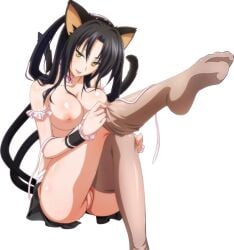 1girls 2_tails :p adjusting_legwear animal_tail black_background black_hair blush breast_press breasts breasts_out cat_ears cat_girl cat_tail choker cleavage clothing dressing exposed_breasts exposed_pussy feet female hair_rings hairband high_school_dxd kuroka_(high_school_dxd) large_breasts leg_lift leg_up legs lipstick long_hair looking_at_viewer makeup multi_tail multiple_females multiple_girls naughty naughty_face nekomata nipples no_panties no_shoes paipan png pussy pussy_peek render shaved_pussy simple_background sitting slit_pupils smile sock_pull soles solo tail thighhighs thighhighs_pull toes tongue tongue_out topless transparent_background undressing vagina vagina_peek wrist_cuffs yellow_eyes