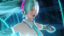 3d animated approximated_aspect_ratio bounce bouncing_breasts breasts female female_only gimp hatsune_miku headphones incise_soul lowres m-rs nipples solo topless vocaloid