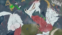16:9 4k absurd_res anthro armpit_hair ass backsack balls ballsack big_balls big_knot big_penis bodily_fluids body_hair canid canine canis erection fangs genital_fluids genitals hi_res huge_cock huge_knot knot knotted_penis league_of_legends looking_at_viewer male mammal musk penis precum precum_string presenting presenting_hindquarters red_sclera riot_games saggy_balls scar showing_teeth sitting solo spicyocean sweat sweaty_armpit sweaty_balls sweaty_body sweaty_butt sweaty_face sweaty_genitalia sweaty_legs sweaty_penis sweaty_thighs teeth tencent vein veiny_knot veiny_penis warwick widescreen wolf