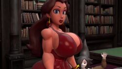 2girls absorption_vore ass_bigger_than_head breast_expansion breasts breasts_bigger_than_head breasts_bigger_than_torso bursting_breasts butt_expansion enormous_ass female female_prey growth hyper hyper_ass hyper_breasts mario_(series) massive_breasts nintendo nipples nsquidmaker pauline squidly tagme video vore