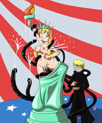 american_flag big_breasts blonde_hair breasts cosplay cum cum_everywhere cum_in_hair cum_in_pussy cum_on_breasts cum_on_face dahs green_eyes hair igocu knightsnipe messy public_domain statue_of_liberty statue_of_liberty_(cosplay) tentacle ucogi