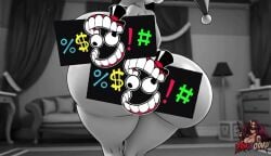 ai_generated animated censored dancer friki8otaku massive_ass massive_breasts music pomni pomni_(the_amazing_digital_circus) round_breasts tagme video white_and_black