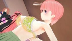 1girl 1girls 3d 3d_(artwork) 3d_artwork 3d_model 3d_render anime anime_character armpit armpit_crease armpit_peek armpits asian asian_female asian_girl asian_woman big_boobs big_breasts blue-eyed_female blue_eyes bra busty busty_female busty_girl busty_teen busty_teenager classroom classroom_background classroom_setting fanart female_protagonist go-toubun_no_hanayome green_bra green_underwear hairless_armpits high_school_student indoor indoor_background indoor_nudity indoors inframammary_fold interior_background japanese japanese_female japanese_girl japanese_woman lace-trimmed_bra lace_bra lace_underwear laced_bra laced_underwear large_boobs large_breasts lean_figure nakano_ichika narrow_waist pink-haired_female pink_eyebrows pink_hair pink_hair_female profile school_girl shaved_armpits short_hair slender_body slender_waist slim_female slim_waist standing teen_girl teenage_girl teenage_tits teenager tezuka_productions underwear weekly_shonen_magazine yee.exe young_female young_woman