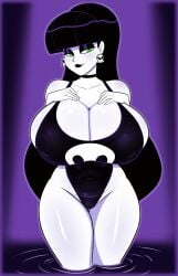1girls 2026 2d 2d_(artwork) 2d_artwork ass atomickingboo avidagrem2 big_ass big_breasts black-haired_female black_eyeshadow black_hair black_hair_female black_lips black_lipstick breasts cameltoe choker clothed clothed_female clothing digital_media_(artwork) ear_piercing ear_ring earring earrings eyeshadow female female_only fully_clothed fully_clothed_female huge_breasts light-skinned_female light_skin lindel_dollice_quilten lips lipstick oc original original_character pale-skinned_female pale_skin pierced_ears piercing piercings skull skull_earrings solo standing standing_in_water swimsuit swimwear the_besties_(atomickingboo) thick_thighs thighs water