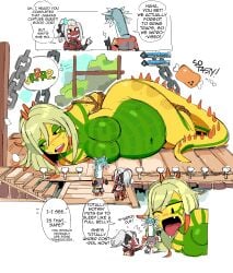 2020 big_belly big_breasts dr-worm giantess great_jagras huge_belly humor jagras lewdlemage monster_girl monster_hunter monster_hunter_world scalie stuffed_belly tagme