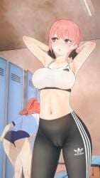 2girls 3d 3d_(artwork) 3d_artwork 3d_model 3d_render adidas adidas_logo after_exercise after_workout anime anime_character arm_behind_head armpit armpit_crease armpit_peek armpits arms_behind_head asian asian_female asian_girl asian_woman bare_armpits bare_arms bare_belly bare_hands bare_midriff bare_navel bare_shoulders bare_skin belly belly_button big_boobs big_breasts big_sister black_fingerless_gloves black_gloves blood_related blue-eyed_female blue_eyes breasts busty busty_female busty_girl busty_teen busty_teenager camel_toe cameltoe changing_room cleft_of_venus collarbone curvaceous curvaceous_body curvaceous_female curvaceous_figure curvaceous_hips curvaceous_teenager curvy curvy_body curvy_female curvy_figure curvy_hips curvy_teen digital digital_art digital_media digital_media_(artwork) elbows exposed_armpits exposed_arms exposed_belly exposed_midriff exposed_navel exposed_shoulders exposed_skin fanart female female_focus female_only female_protagonist fingerless_gloves fit_female gloves go-toubun_no_hanayome groin hair_ornament hair_ornaments hairless_armpits hand_behind_head hands_behind_head head_tilt high_school_student hourglass_figure indoor indoor_background indoors inguinal_crease inguinal_ligament interior_background japanese japanese_female japanese_girl japanese_woman large_boobs large_breasts lean_figure linea_alba little_sister locker locker_room lockers long_hair midriff multiple_females multiple_girls nakano_ichika nakano_itsuki narrow_waist navel older_sister open_mouth parted_lips partially_exposed_vulva partially_visible_vulva pink-haired_female pink_eyebrows pink_hair pink_hair_female portrait posing posing_for_the_viewer presenting_armpit pussy_lips red-haired_female red_hair school_girl schoolgirl shaved_armpits short_hair shoulders siblings sister_and_sister sisters slender_body slender_waist slim_female slim_waist standing star_hair_ornament stomach teen_girl teenage_female teenage_girl teenage_tits teenager tezuka_productions thigh_gap thighs tilted_head tongue upper_body vulva vulva_line weekly_shonen_magazine wide_hips yee.exe young_female young_woman younger_sister
