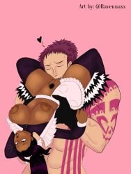 big_breasts black_body charlotte_katakuri eating_pussy giant_male interracial_sex ocxcanon one_piece petite_female purple_hair pussy size_difference whole_cake_island