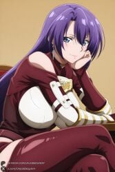 1female 1girl 1girls 2026 ai_generated arthur_pencilgon artist_name bangs big_ass big_breasts blue_eyes breasts crossed_legs curvy earrings hi_res high_quality high_resolution highres huge_ass huge_breasts jewelry large_breasts long_hair looking_at_viewer patreon patreon_username purple_hair shangri-la_frontier sitting smile solo thighhighs unjobdespiert watermark