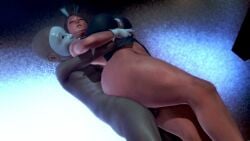 1boy 1girls 3d animated bunny_ears bunnysuit casino from_behind honey_select large_breasts larger_female long_legs ozisan smaller_male standing_sex tagme tall_female taller_female video