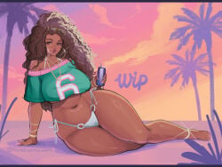 1girls big_ass big_breasts dark-skinned_female dark_skin female female_only grand_theft_auto grand_theft_auto_vi thick_thighs tundromaiden vice_city_cover_girl voluptuous