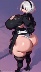 1female 1girls 2b_(nier:automata) 3:4 ai ai-created ai_art ai_assisted ai_female ai_generated artist_logo artist_name artist_request artist_signature artist_upload artist_website black_dress blinded bob_cut colored colored_outline contrapposto digital_art digital_drawing digital_drawing_(artwork) digital_media digital_media_(artwork) digital_painting digital_painting_(artwork) entrophex123 female_focus focus focus_on_female focus_on_human gradient_background hairband high_heels high_quality high_resolution highres huge_ass huge_breasts large_ass nier:_automata patreon patreon_artist patreon_link patreon_logo patreon_reward patreon_url patreon_username short_hair silver_hair smile solo solo_female solo_focus solo_in_panel sweat sweatdrop thick_thighs tight_clothing watermark white_leotard