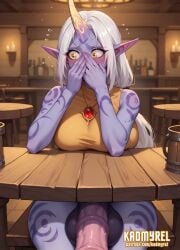 ai_generated animal_genitalia animal_genitalia_on_humanoid balls big_balls big_breasts big_penis big_testicles blush breasts clothed covering_mouth cum cum_drip cum_dripping cum_dripping_from_penis cum_on_penis dress dress_lift embarrassed futa_only futanari gold_eyes grey_hair horsecock horsecock_futa horsecock_on_humanoid huge_balls huge_breasts huge_cock huge_testicles intersex kadmyrel league_of_legends penis penis_out presenting presenting_penis public public_nudity soraka testicles upskirt