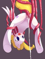 2013 blonde_hair blue_eyes cutie_mark equine female friendship_is_magic grey_background hair horse my_little_pony pegasus penetration plain_background pony solo surprise_(mlp) tentacle tnmrhd0 vaginal_penetration white_fur wings