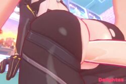 1boy animated artist_name ass black_pants bouncing_ass crotchless crotchless_pants cum cum_overflow delights2s ejaculation elbow_gloves english_commentary evelyn_chevalier female gloves moaning pants penis scolopendrava_(voice_actor) sex sex_from_behind single_elbow_glove sound standing standing_sex straight tagme tight_clothes tight_pants uncensored video zenless_zone_zero