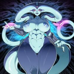1girls ai_generated alien alien_girl ben_10 big_breasts breasts cartoon_network completely_nude female female_only green_skin imminent_sex mullon naked naked_female nipples novelai nude nude_female pussy solo solo_female tentacle_hair xylene