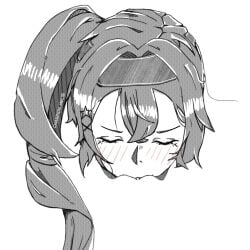 2girls blush cunnilingus dokibird eyes_closed headband indie_virtual_youtuber ponytail vtuber