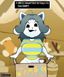 1girl 1girls anthro big_breasts boobs bottomless breasts catgirl donita_nsfw furry furry_female half_naked interspecies mob_face pixel_art pov solo solo_female tem temmie temmie_(undertale) thick_thighs topwear undertale undertale_(series) white_body white_fur
