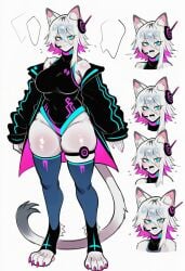 1girls ai_generated anthro cat idol kortai novelai original_character reference_sheet tagme